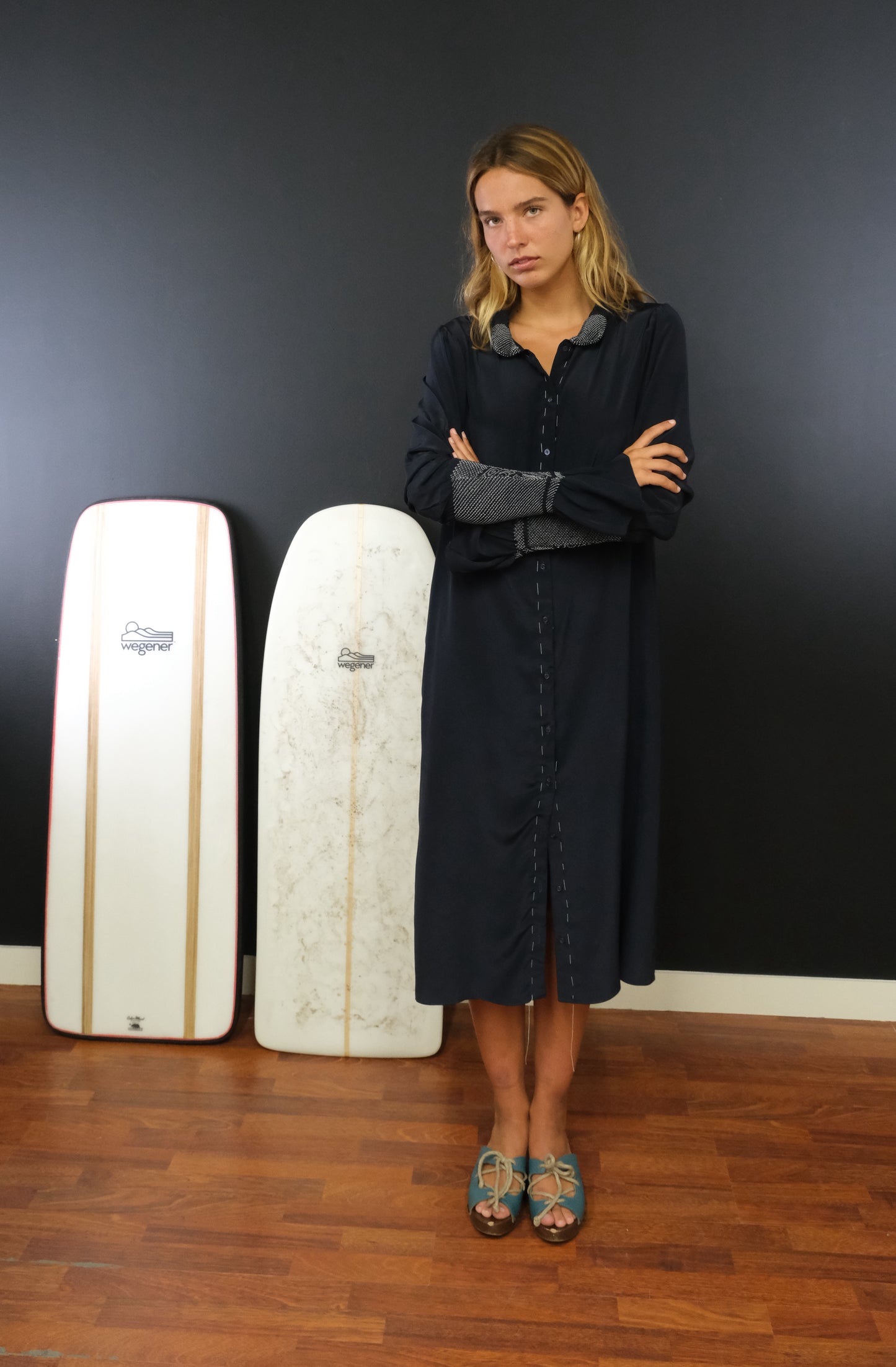 Silk Kimono Button Up Dress