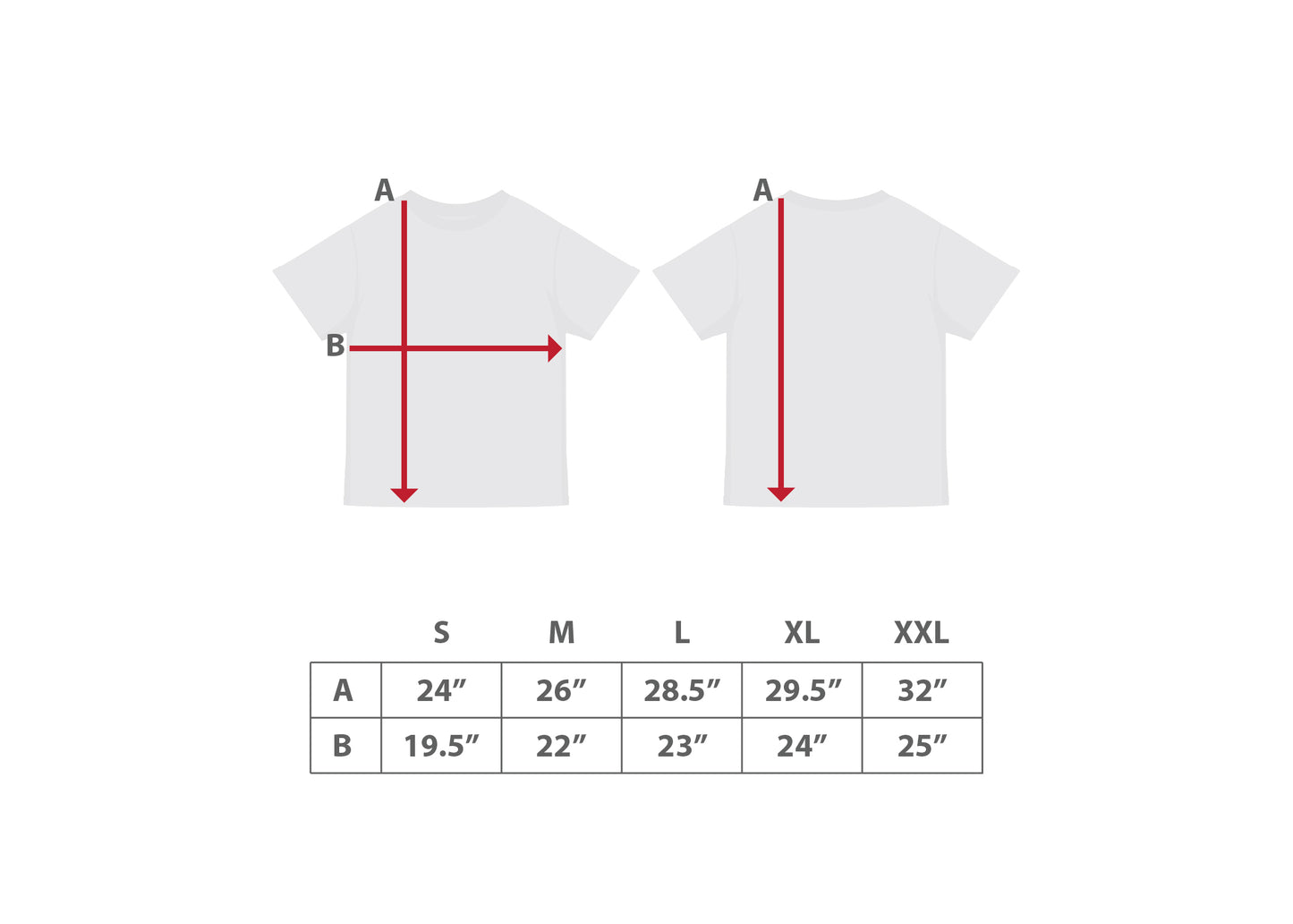 Supima cotton T-shirt by MULCH California size chart