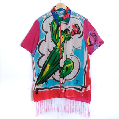 Flower Garden Silk Button Up Shirt