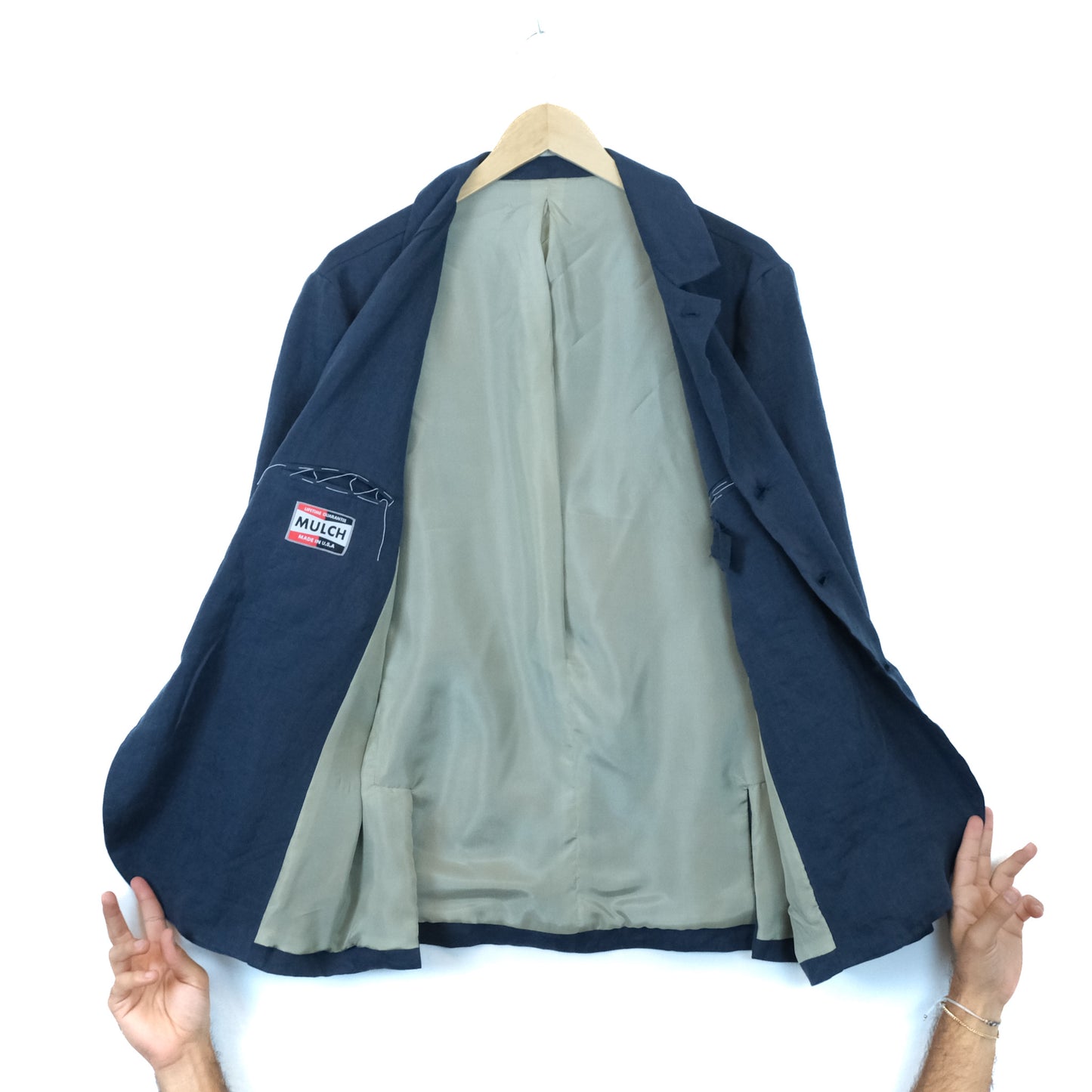Navy Linen Suit Jacket