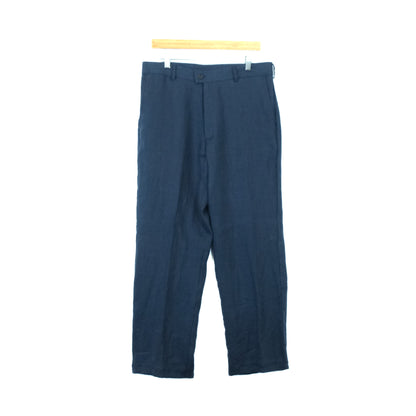 Navy Linen Trouser