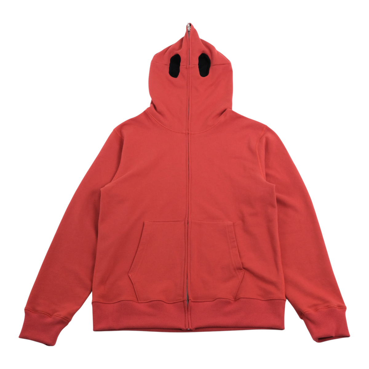 Full Zip Brick Cotton Hoodie with Eyelets