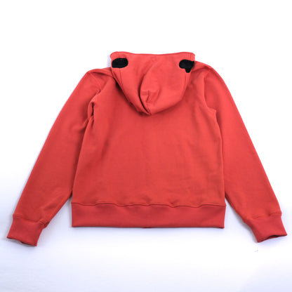 Full Zip Brick Cotton Hoodie with Eyelets