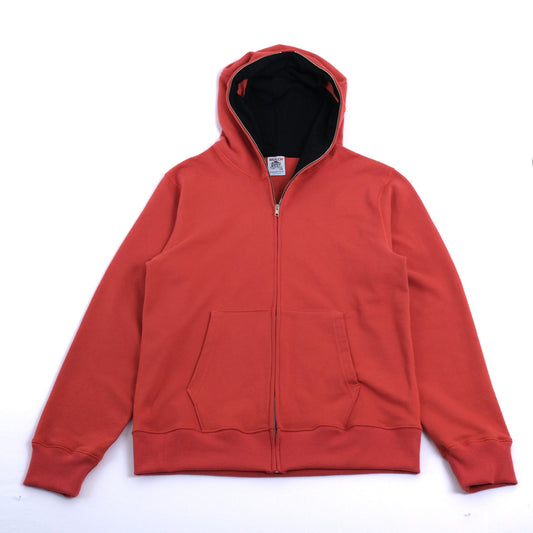Full Zip Brick Cotton Hoodie with Eyelets