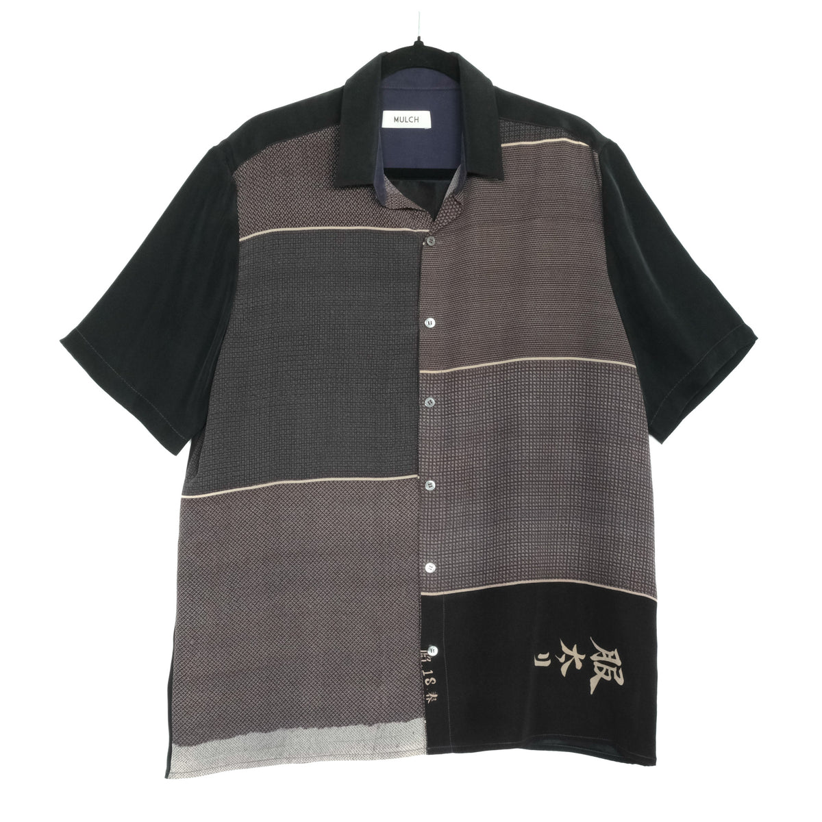 Japanese Block Square Silk Button Up