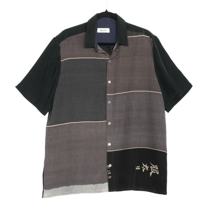Japanese Block Square Silk Button Up
