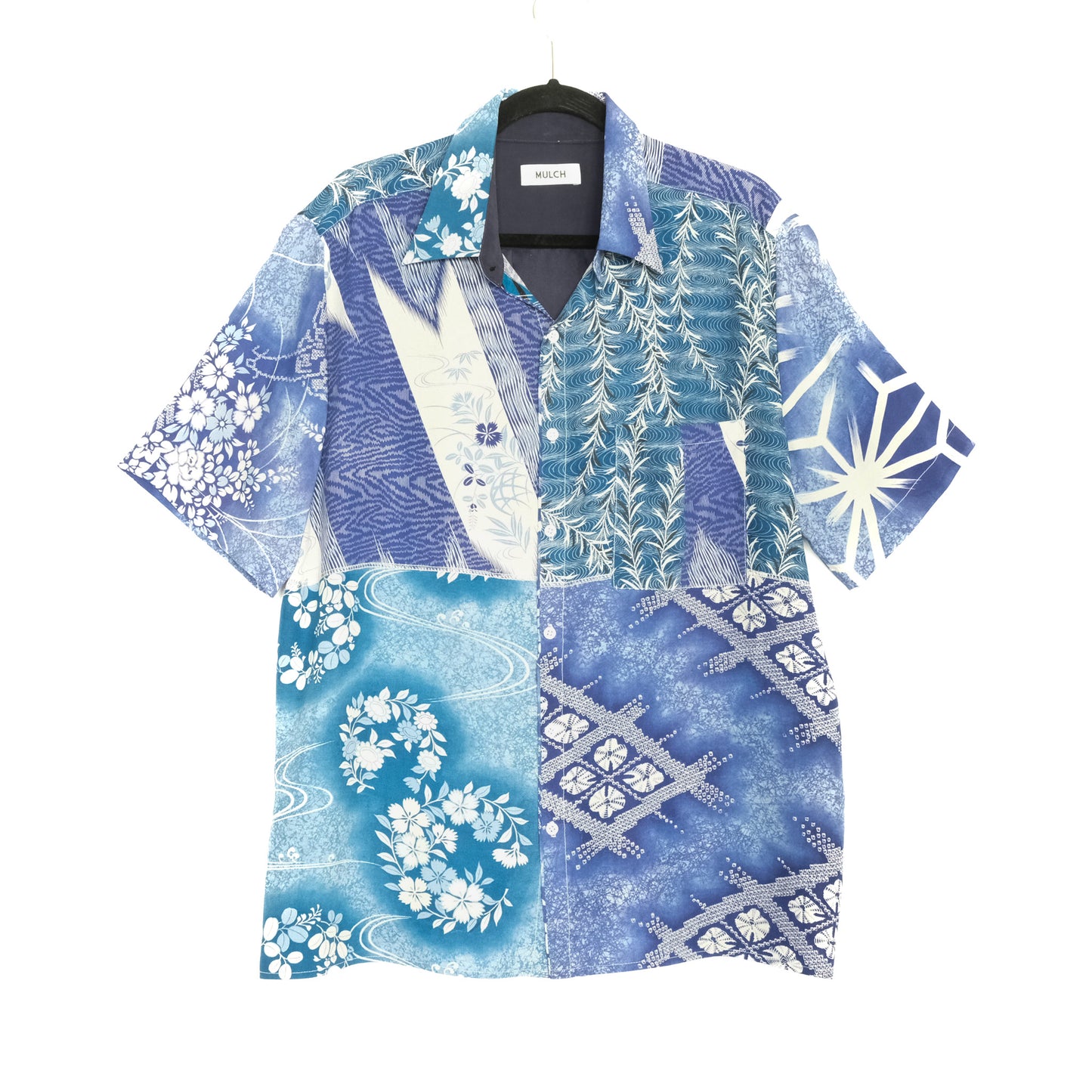 Blue Hawaiian Silk Button Up