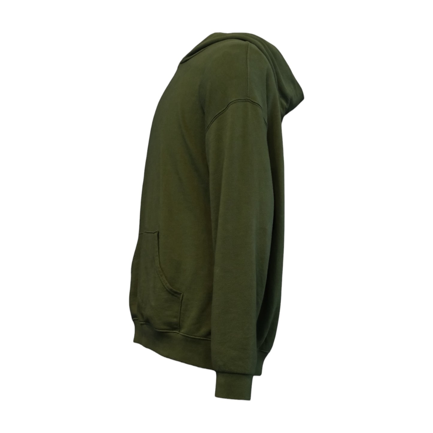 Green hoodie on a white background