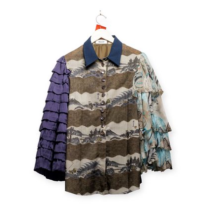 Japanese Flamenco Silk Buttton Up Shirt