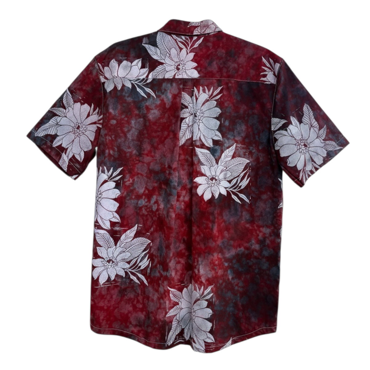 Red Lava Flower Motif Button Up